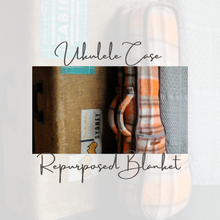 Load image into Gallery viewer, Ukulele Case Repurposed Blanket in Orange &amp; Brown - Ready to Ship
