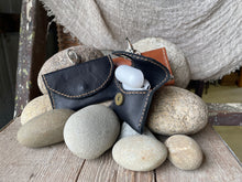 Load image into Gallery viewer, AirPod Pouch w Clip - hand stitched - READY TO SHIP
