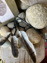 Load image into Gallery viewer, Drum Embellishments OR Wall/Window Adornments - Feather &amp; Leather
