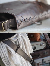 Load image into Gallery viewer, Wild Hide Satchel (Medium) with Hand Laced Features - MADE TO ORDER
