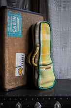 Load image into Gallery viewer, Ukulele Case Repurposed Blanket in Yellow &amp; Green - Ready to Ship
